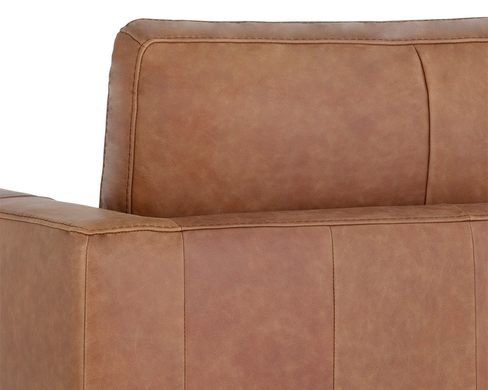 NAHLA BAYLOR ARMCHAIR - MARSEILLE CAMEL LEATHER