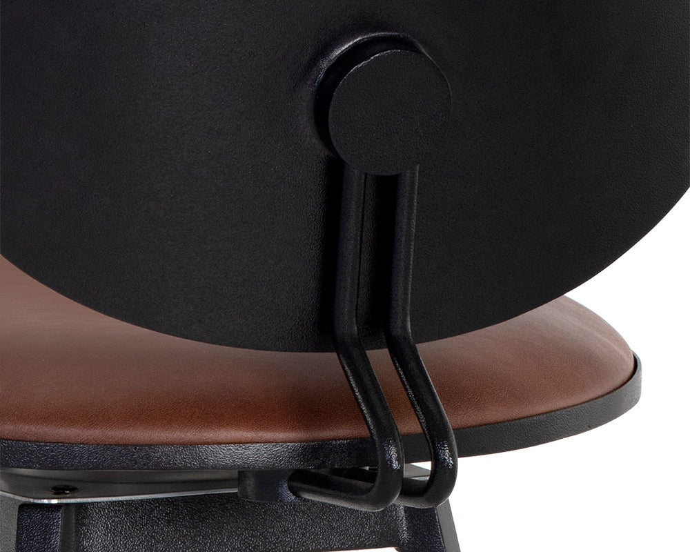 NAHLA EMBER SWIVEL BARSTOOL - BRAVO COGNAC