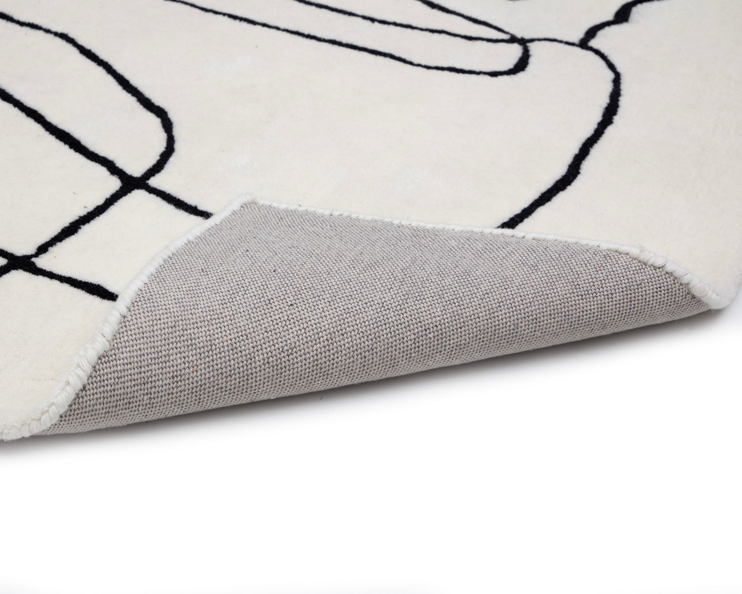 NAHLA TILDA HAND-TUFTED RUG - IVORY / CHARCOAL - 9' X 12'