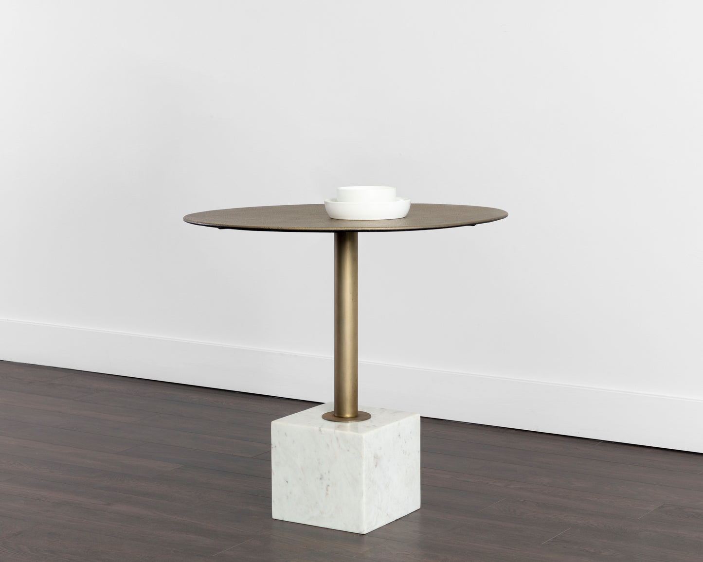 NAHLA KATA BISTRO TABLE - WHITE MARBLE - 32"