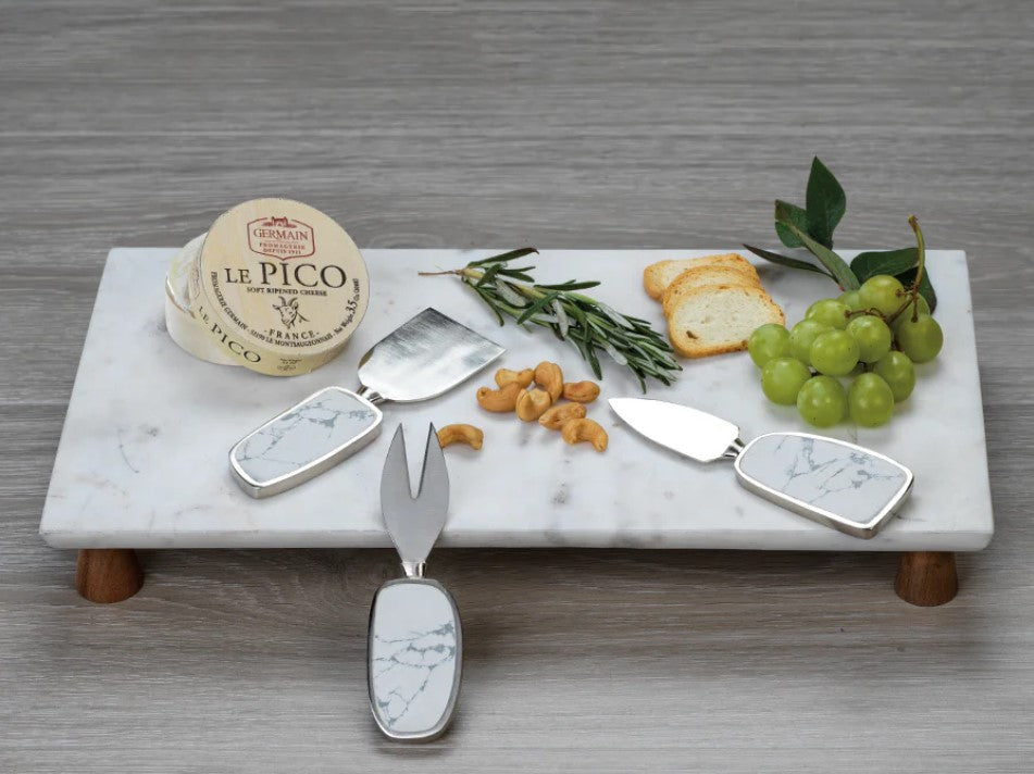 Amalfi Marble Cheese Tray on Acacia Wood