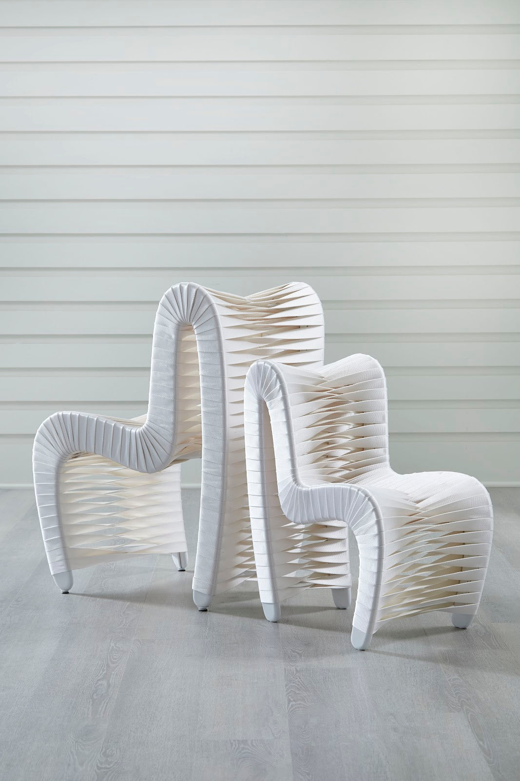 Seat Belt Dining Chair, White/Off-White
