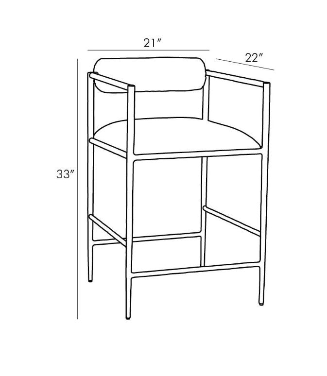 Barbana Counter Stool Ocelot Embroidery