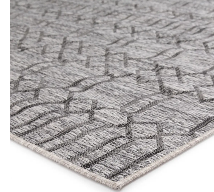 DECORA, Lattice Design and Sleek Heathered Charcoal Rugs