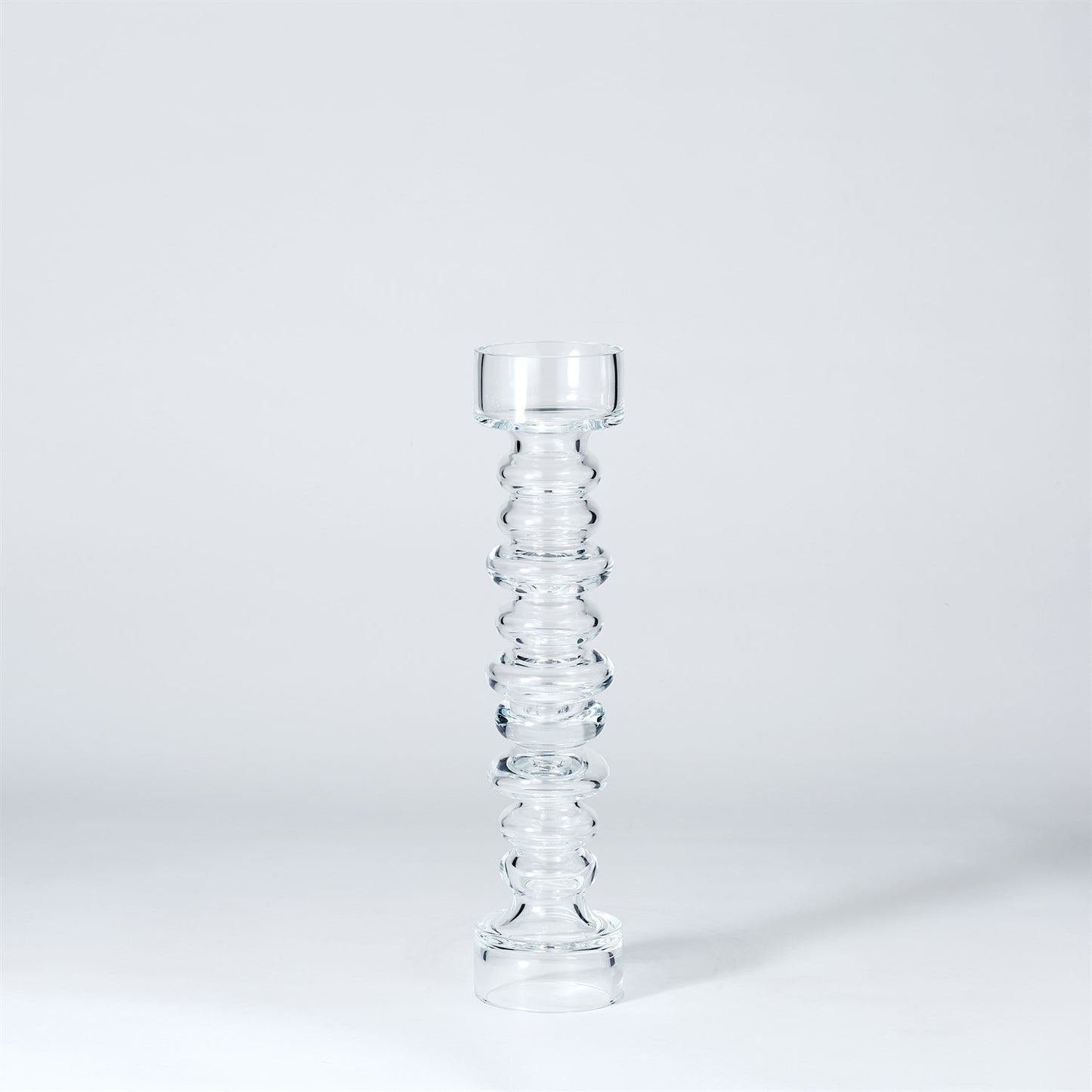 GLASS RIBBED CANDLEHOLDER/VASE