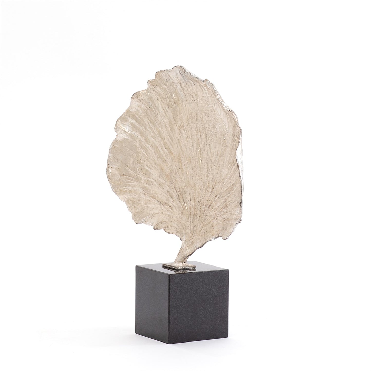 GINKGO LEAF SCULPTURE SILVER FINISH