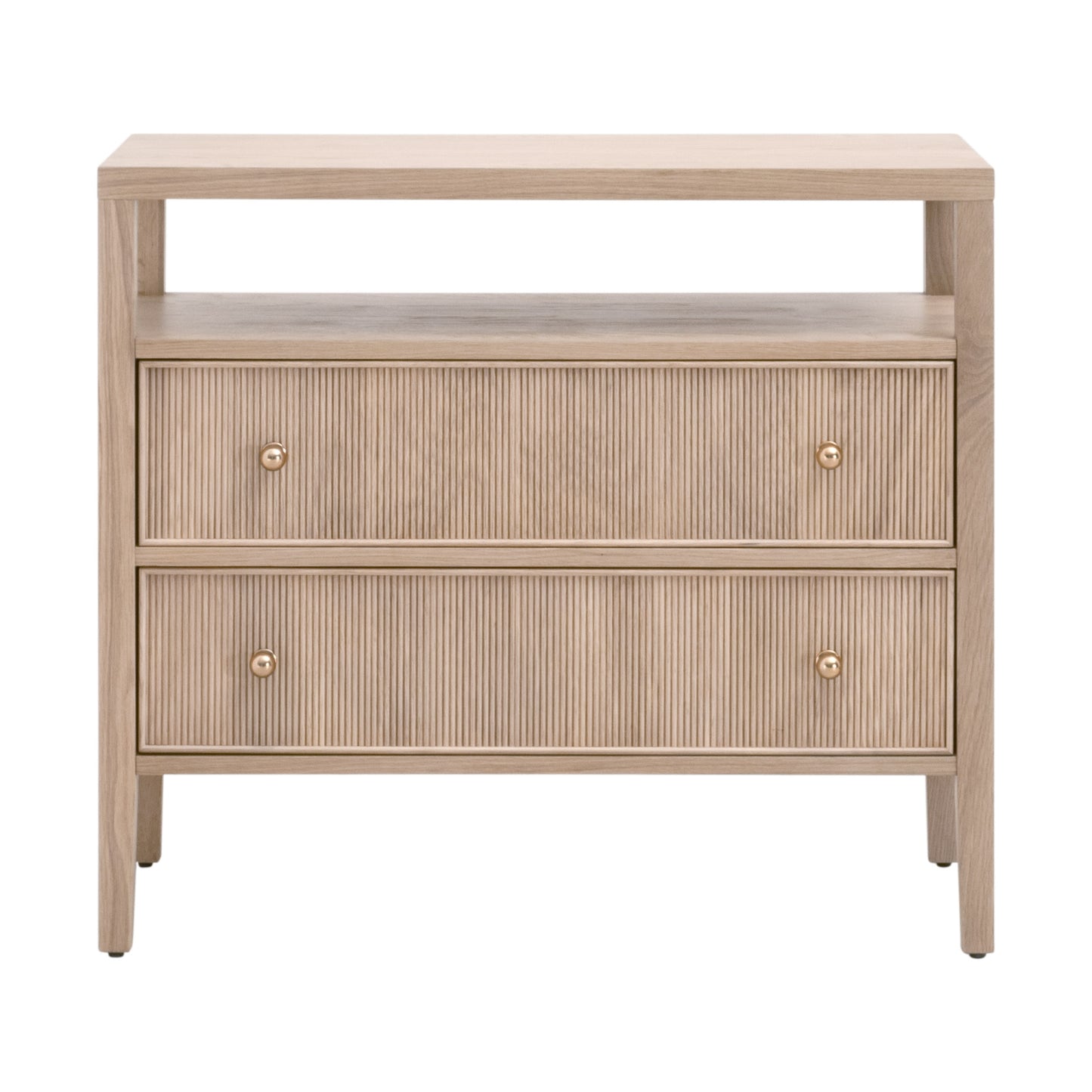 Highland Open Shelf 2-Drawer Nightstand