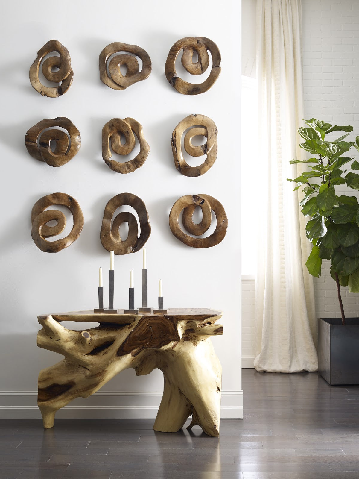 Swirl Wall Tile, Teak Wood, Assorted