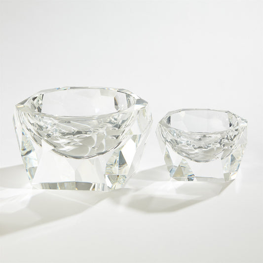 MULTI FACET CRYSTAL BOWL-CLEAR