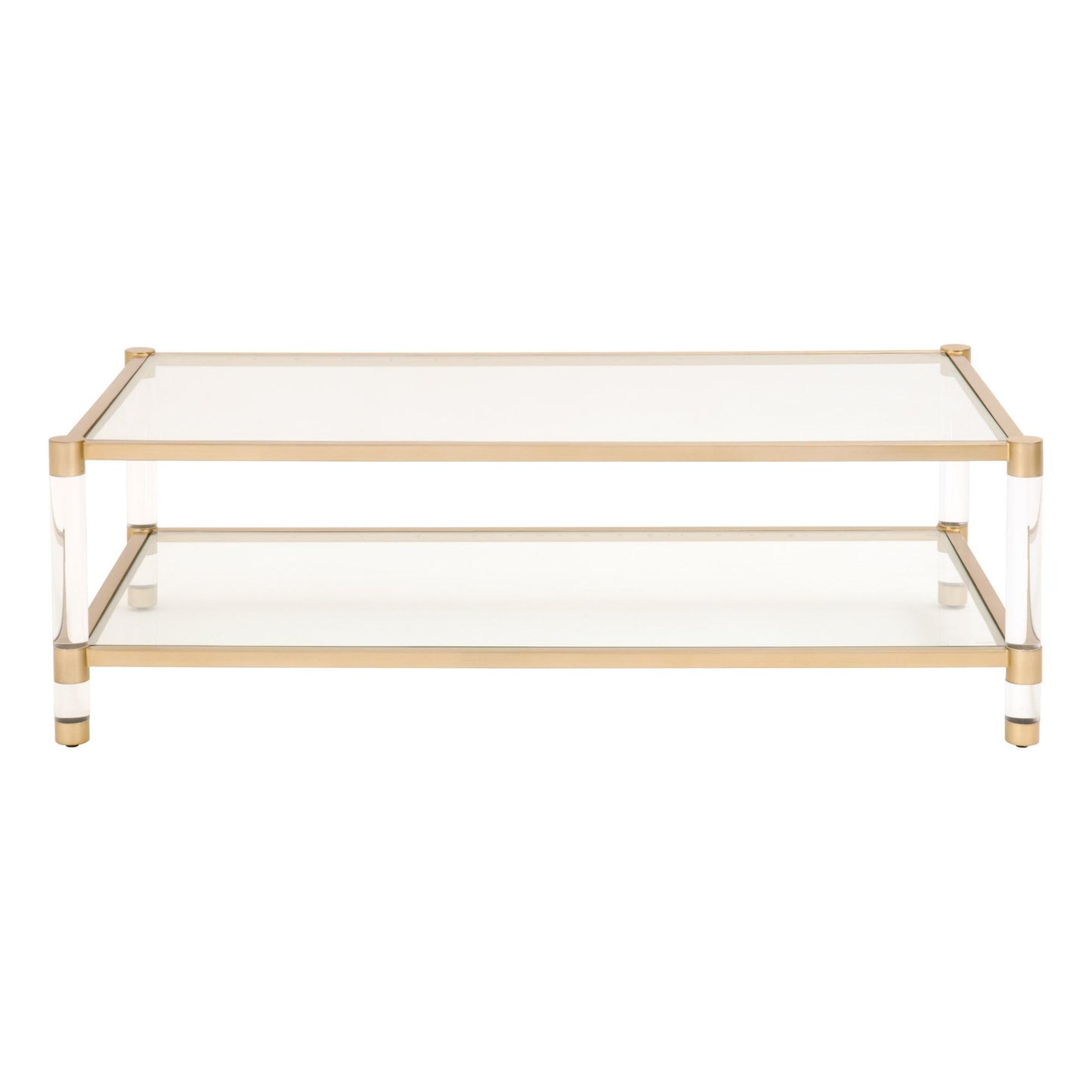 6073.BBRS/CLR - Brushed Brass, Lucite, Clear Glass