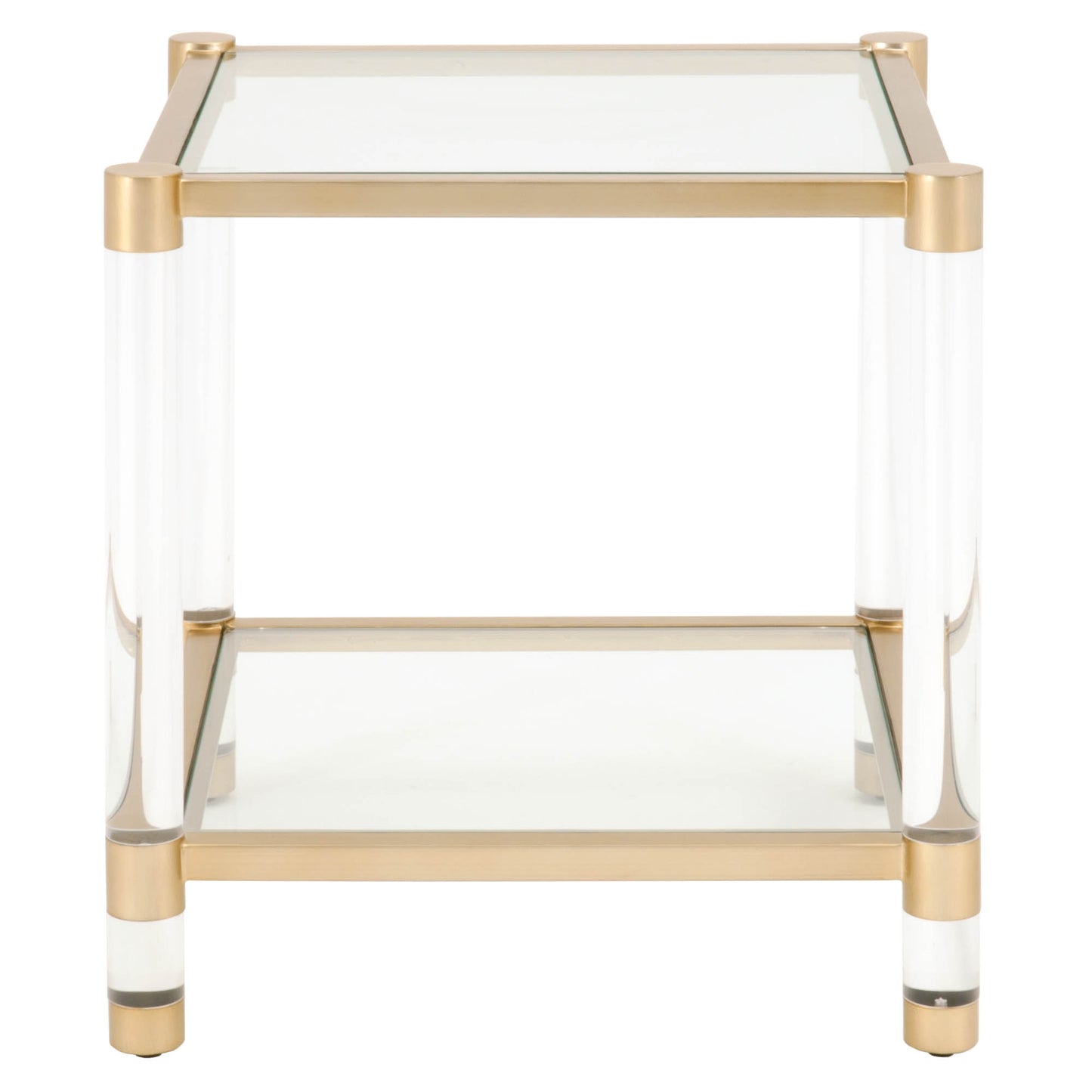 6074.BBRS/CLR - Brushed Brass, Lucite, Clear Glass