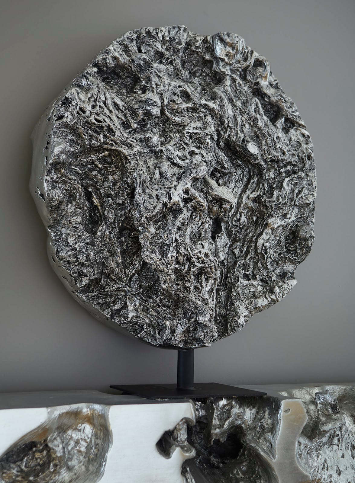 Cast Root Silver Standing Sculpture