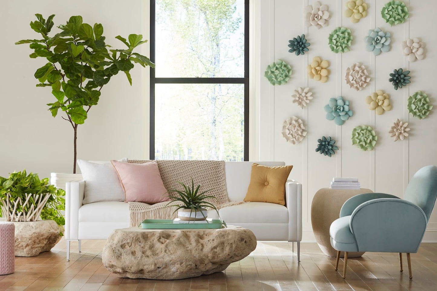 Cast Boulder Coffee Table Roman Stone, Large