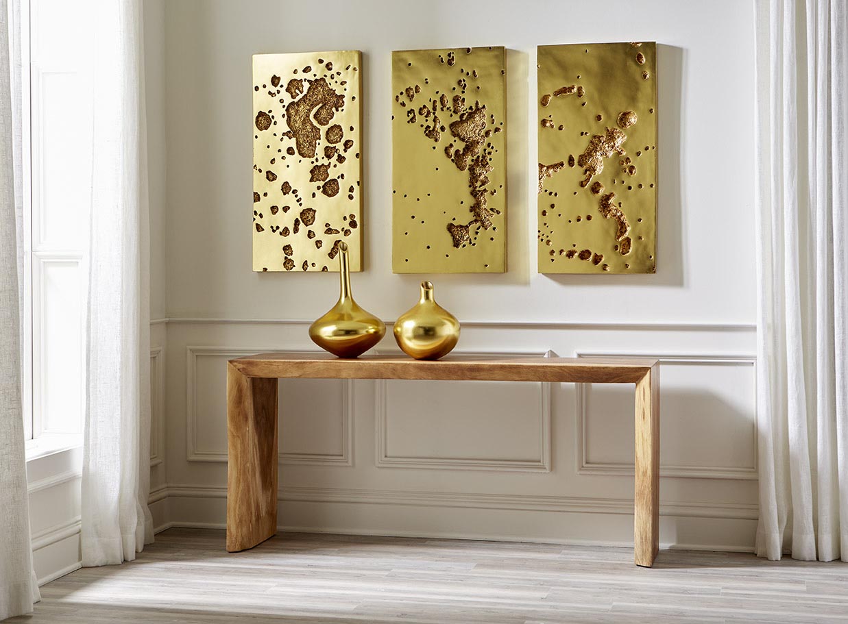 Splotch Wall Art, Square, Gold Leaf