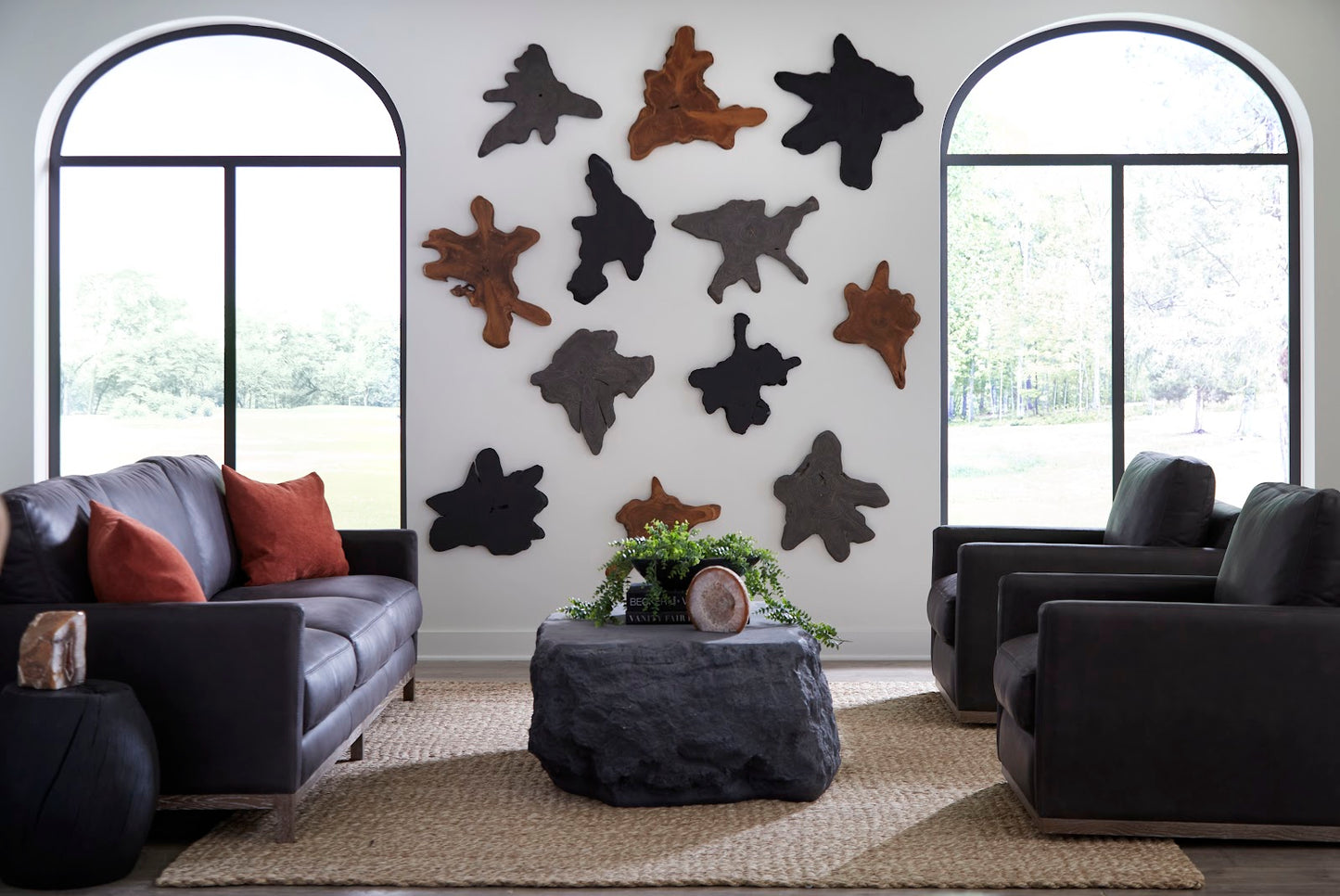 Quarry Coffee Table, Large, Charcoal Stone