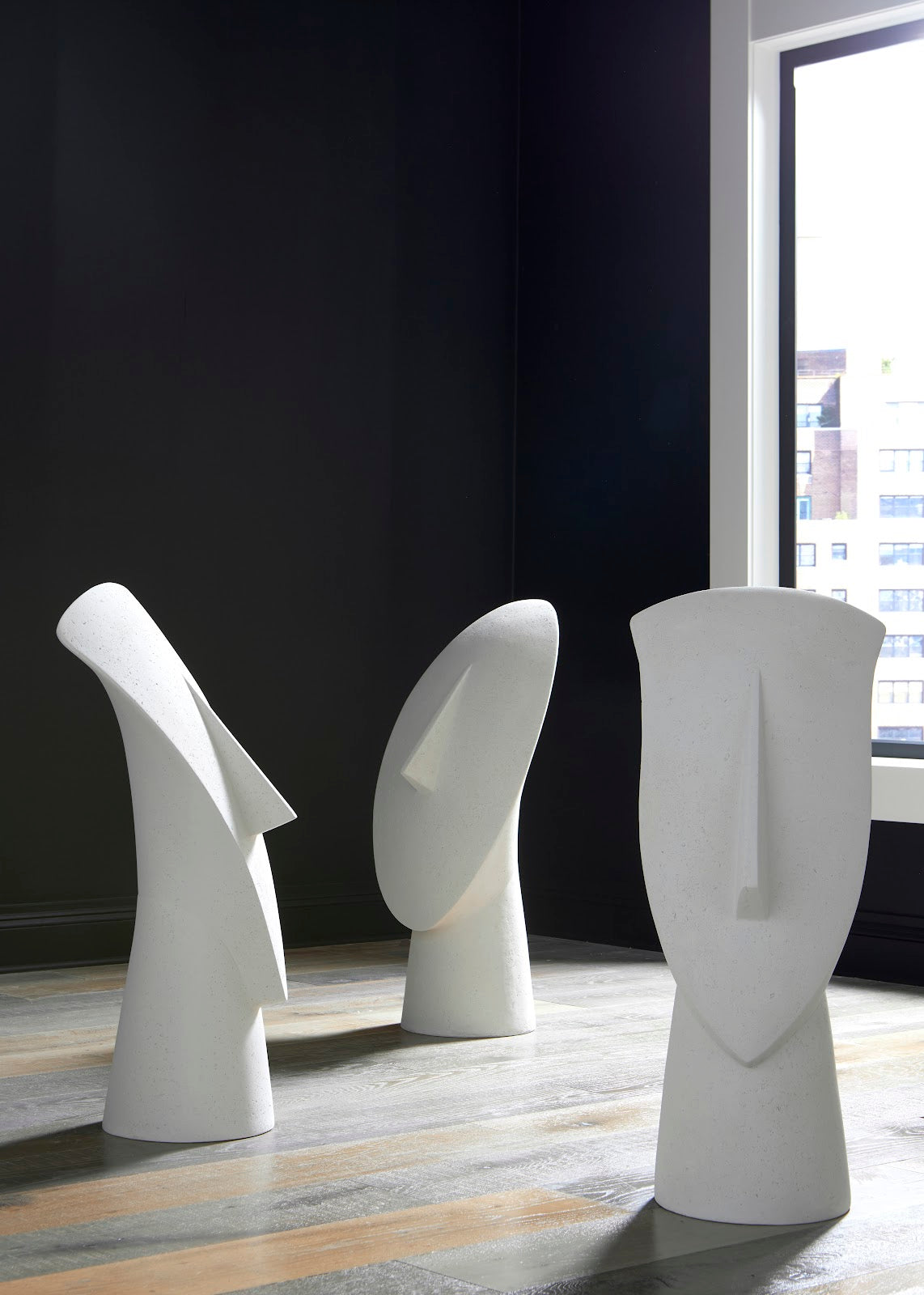 Cycladic Head, Sculpture, Oval, White Stone