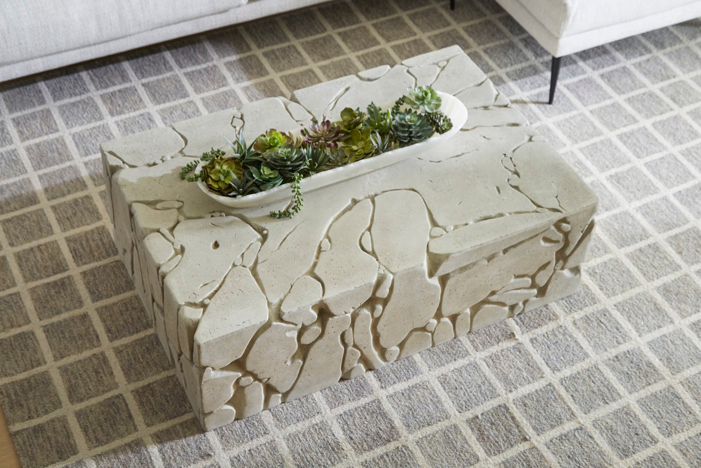 Chunk Coffee Table, Rectangle, Roman Stone