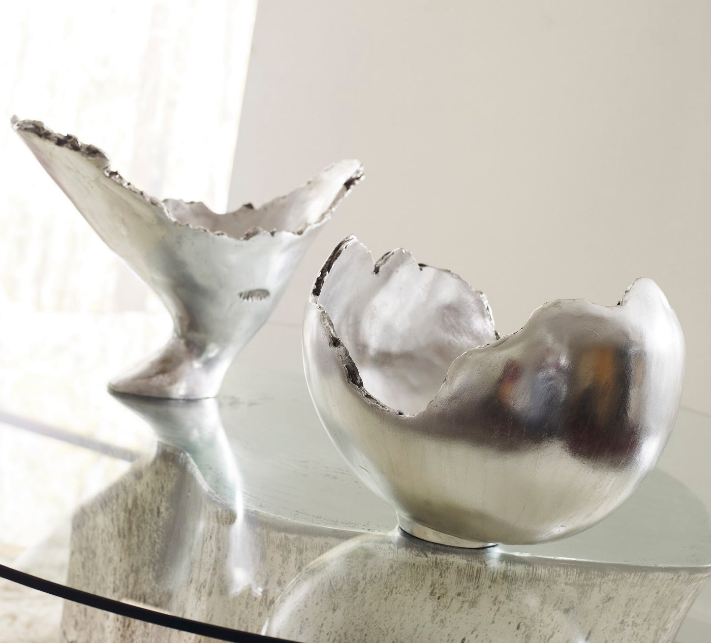 Burled Vase, Silver Leaf