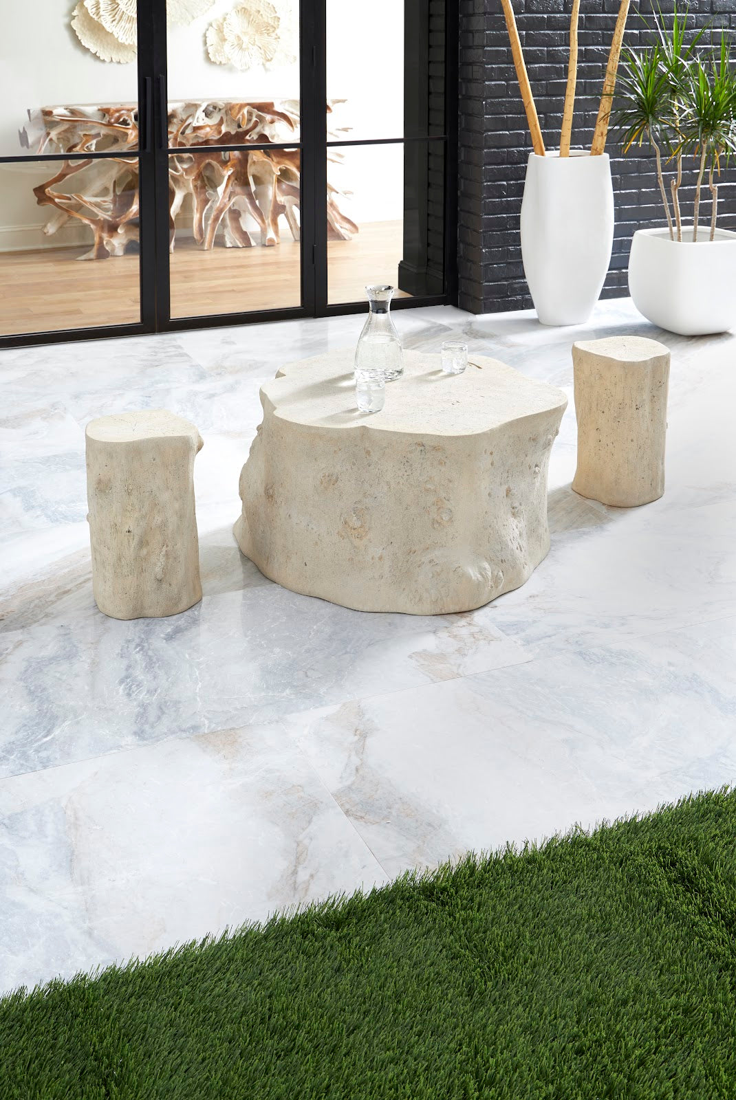 Log Stool, Roman Stone, SM