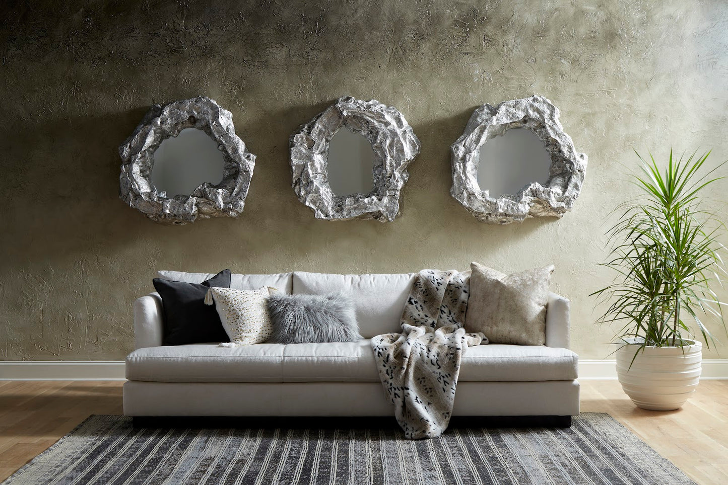 Rock Pond Mirror, Silver Leaf