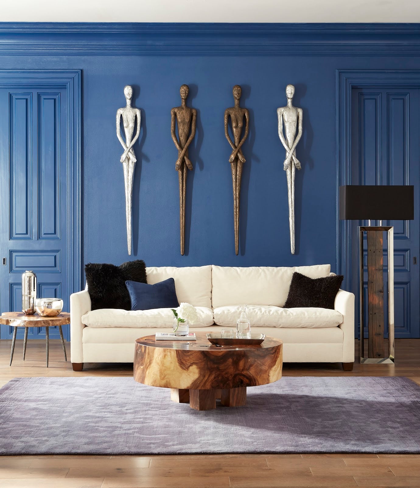 Lloyd Wall Sculpture, Resin, Silver Leaf