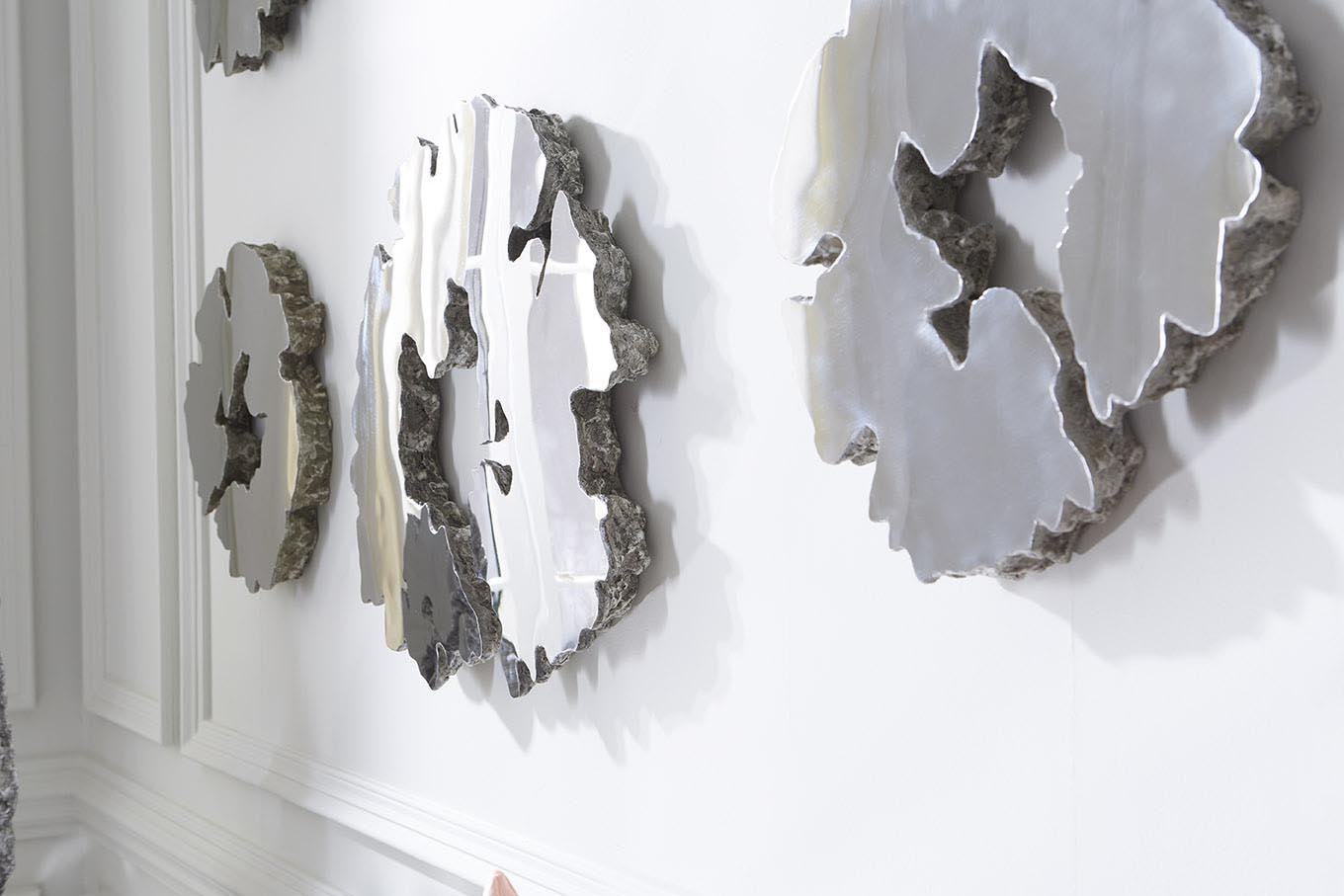 Lava Slice Wall Art, Resin, Stainless Steel, LG