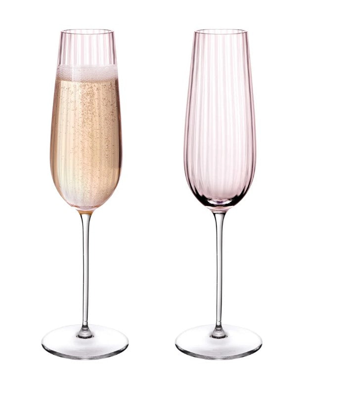 Round Up Dusty Rose Set of 2 Sparkling wine glasses