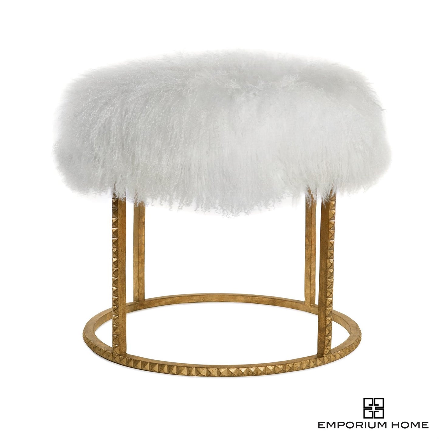 STUD POUF-GOLD LEAF