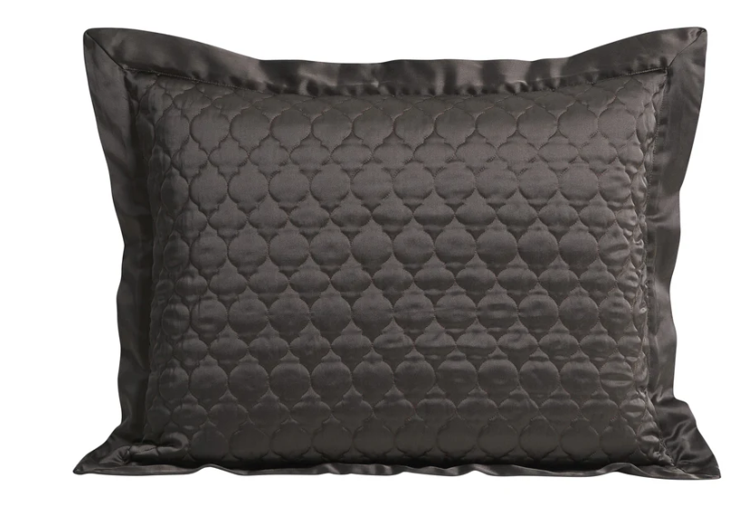 HIGH SHINE SATIN QUATREFOIL QUILT PILLOW SHAM SET