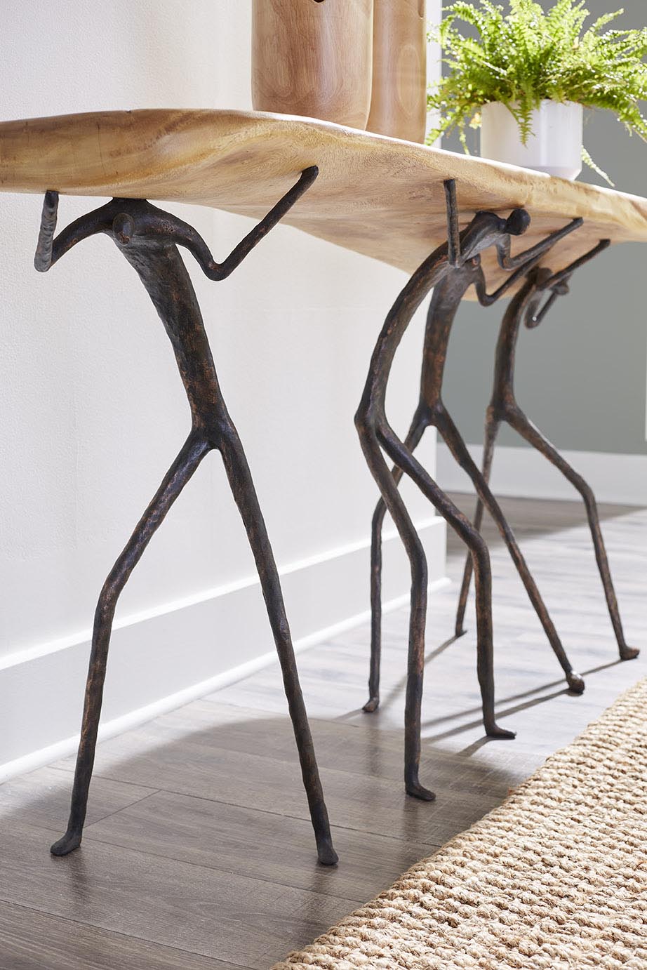 Atlas Console Table, Natural Finish, Metal