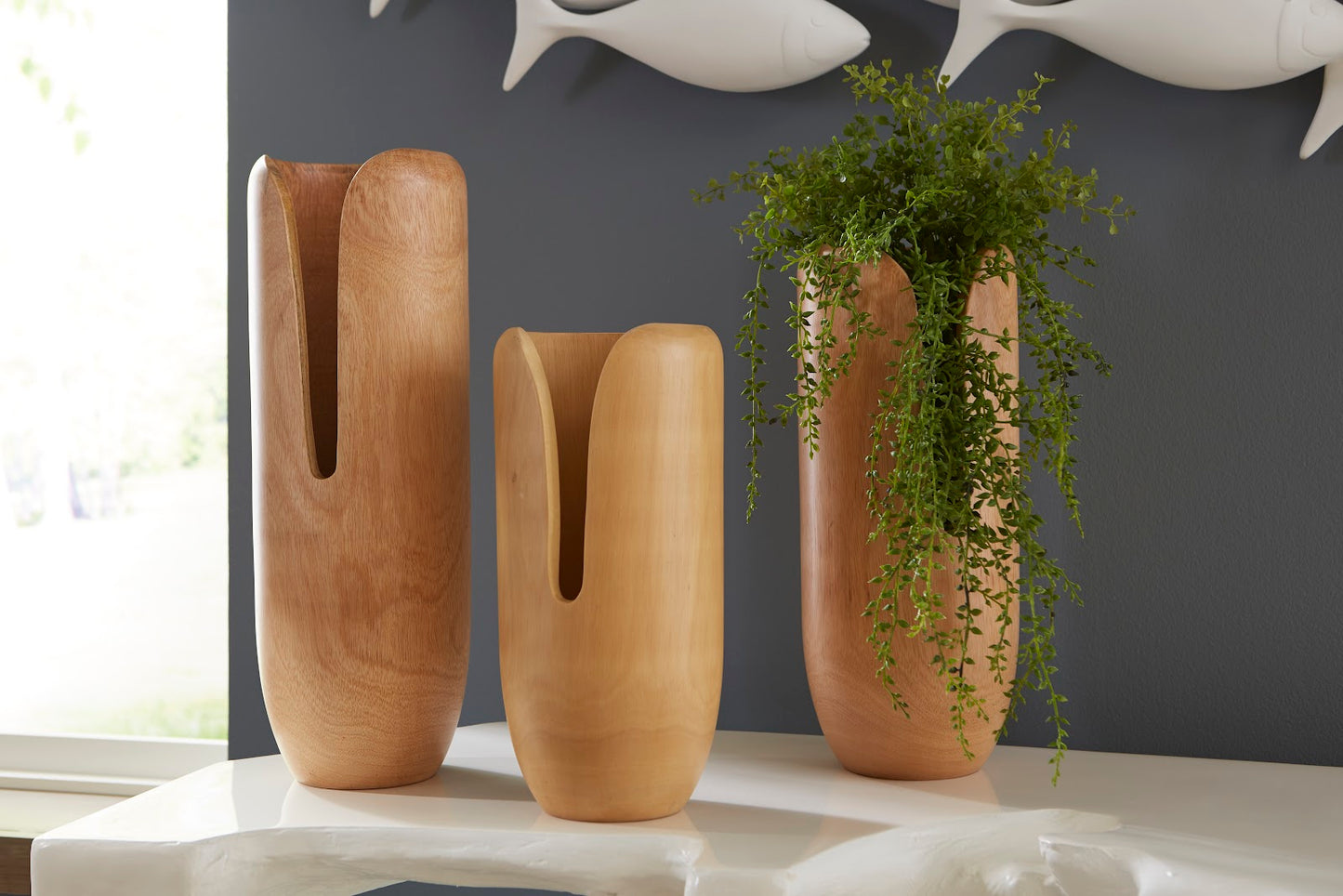 Interval Wood Vase, Natural, Large