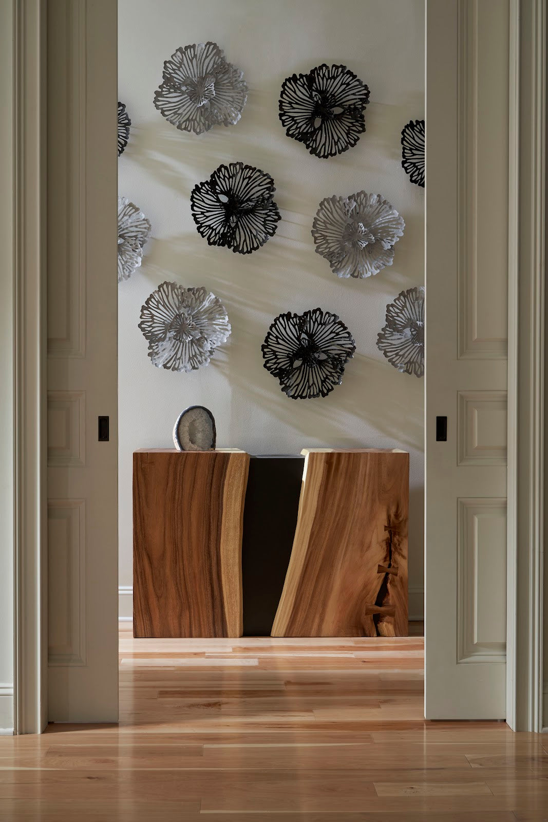 Flower Wall Art, Extra Small, Black, Metal