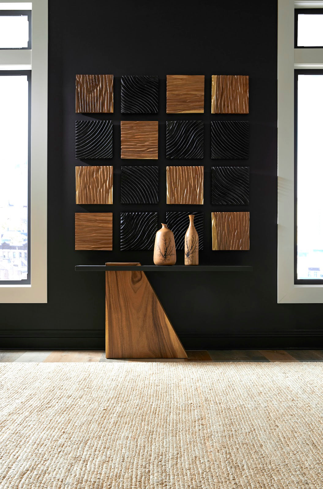 Slant Console, Natural/Black