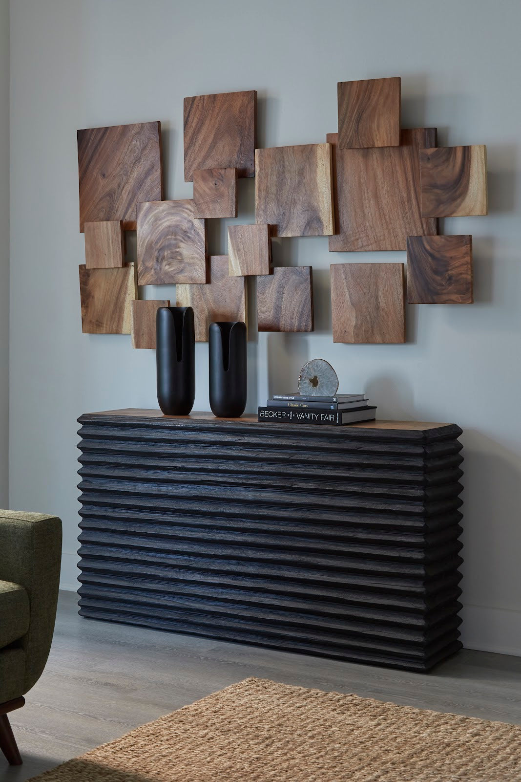 Layered Console Table, Burnt, Natural