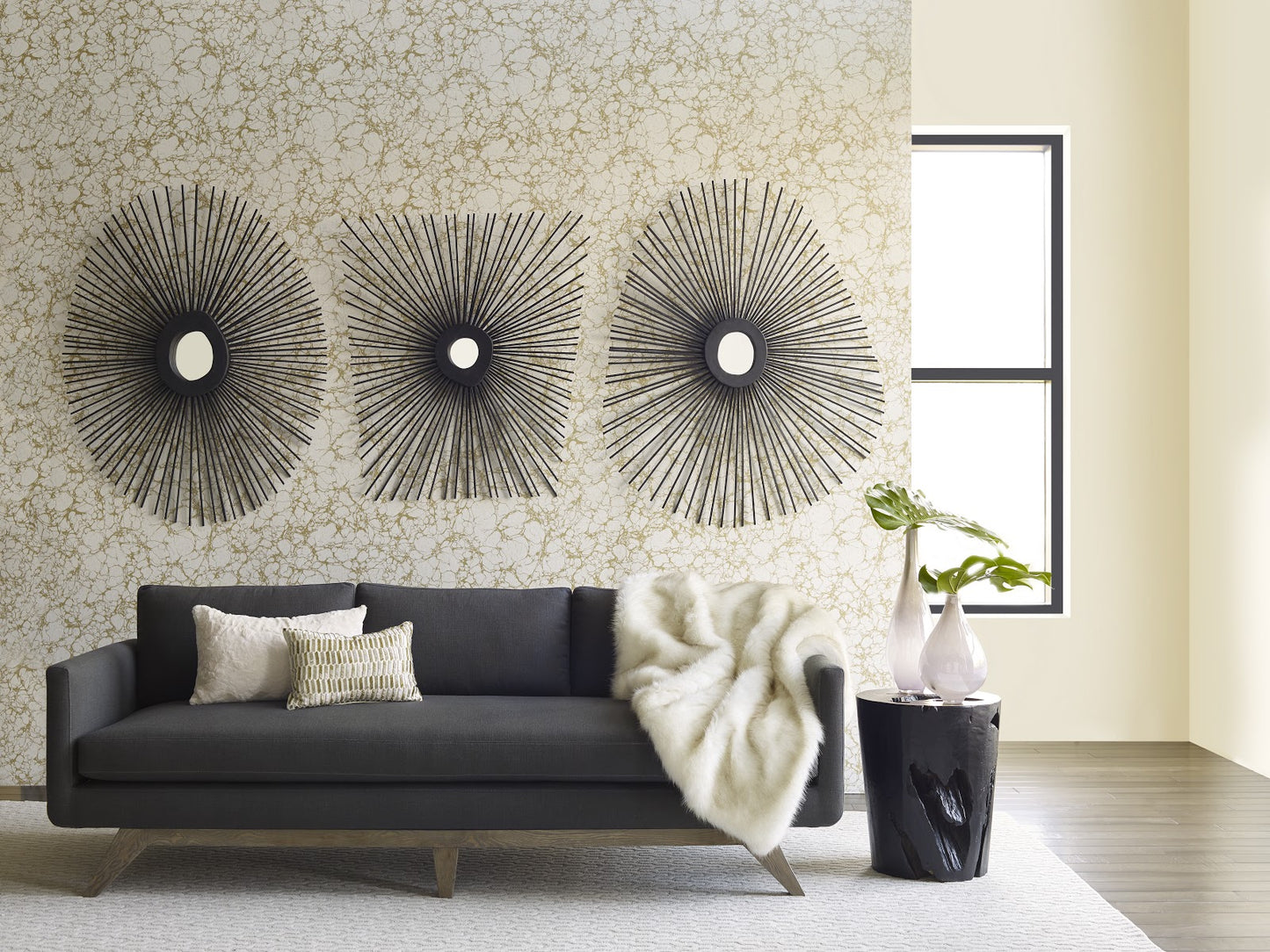 Spoke Mirror, Burnt, Square