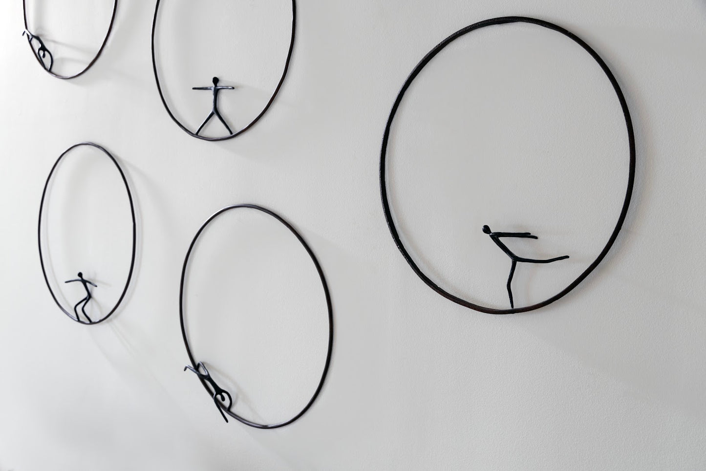 Olympic Figure in Iron Ring, Black, Rust, Style E