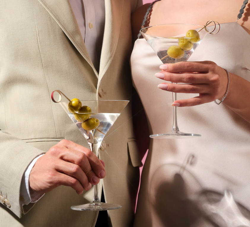 Vintage Set of 2 Martini Glasses