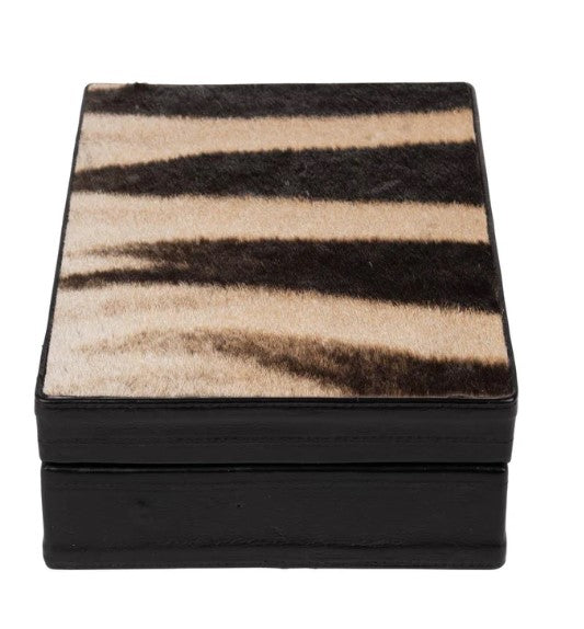 Zebra Hide & Leather Box