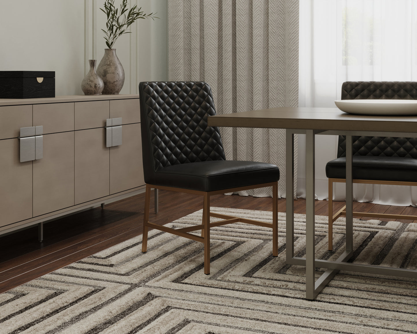 NAHLA LEIGHLAND DINING CHAIR - COAL BLACK
