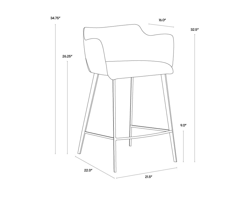 NAHLA GRIFFIN COUNTER STOOL - TOWN GREY / ROMAN GREY