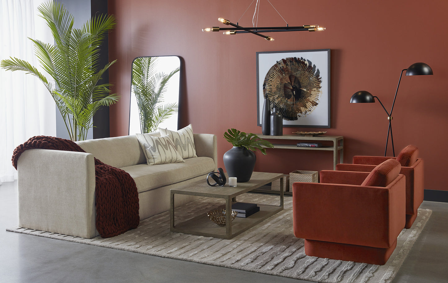 NAHLA CALABASAS FLOOR MIRROR - BLACK