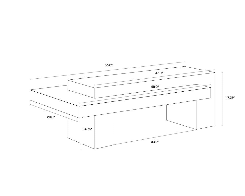 NAHLA HERRIOT COFFEE TABLE - DARK BROWN / GREY