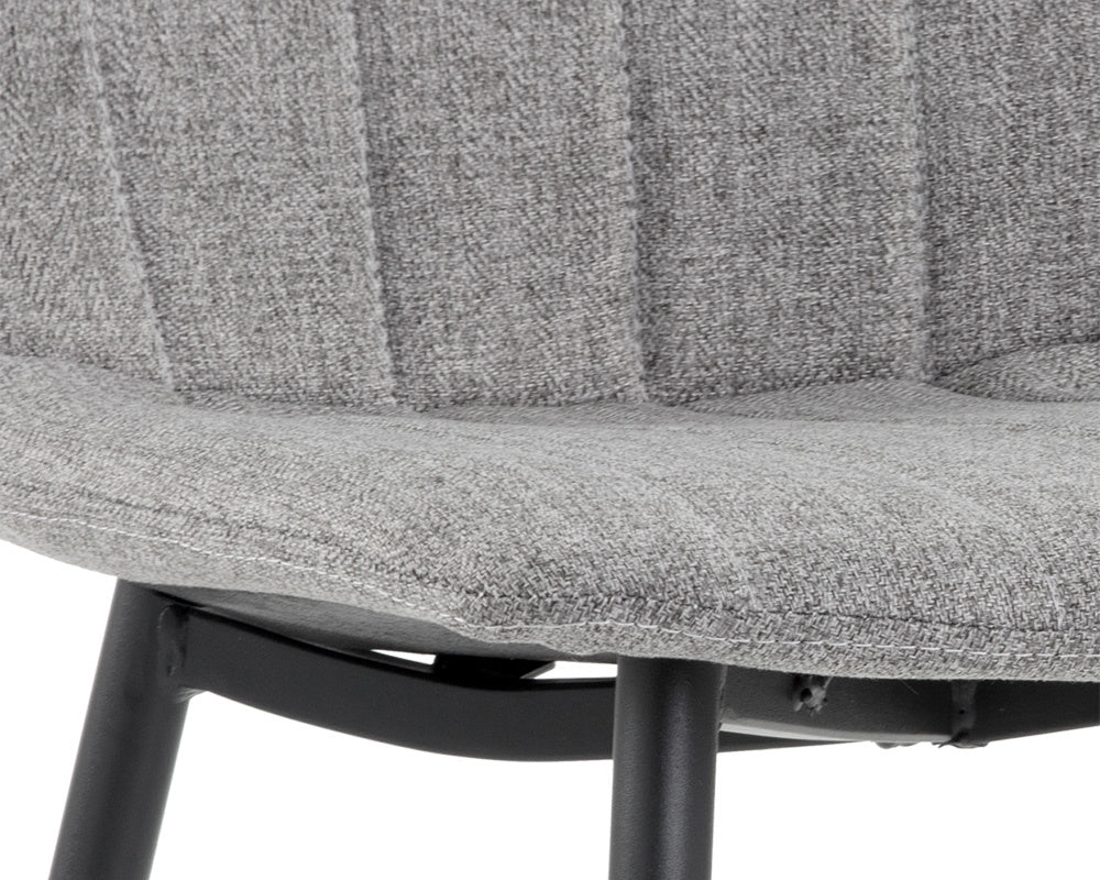 NAHLA DREW DINING CHAIR - BLACK - LIGHT GREY