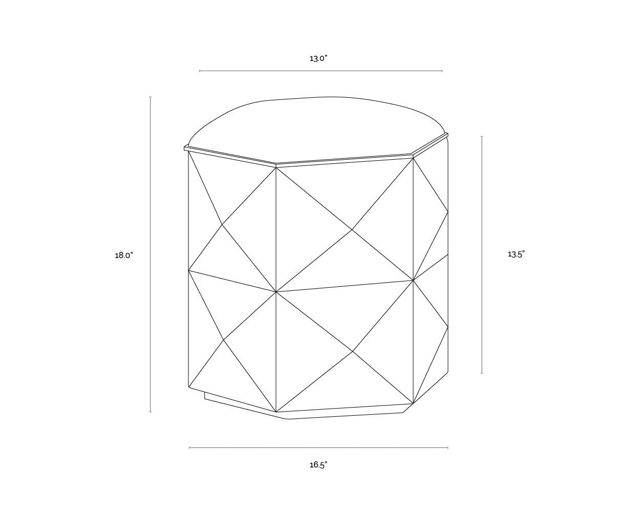 NAHLA ASHANTI STORAGE OTTOMAN - SMALL - SILVER - GREY