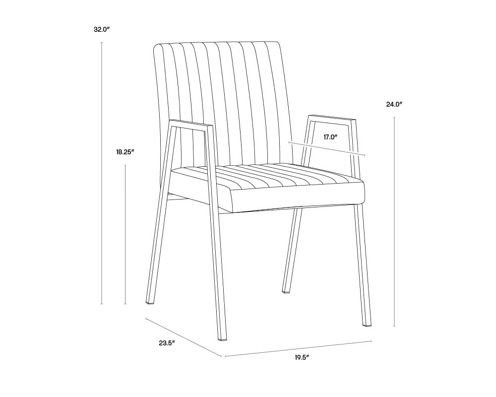 NAHLA HOMER DINING ARMCHAIR - BRAVO ADMIRAL