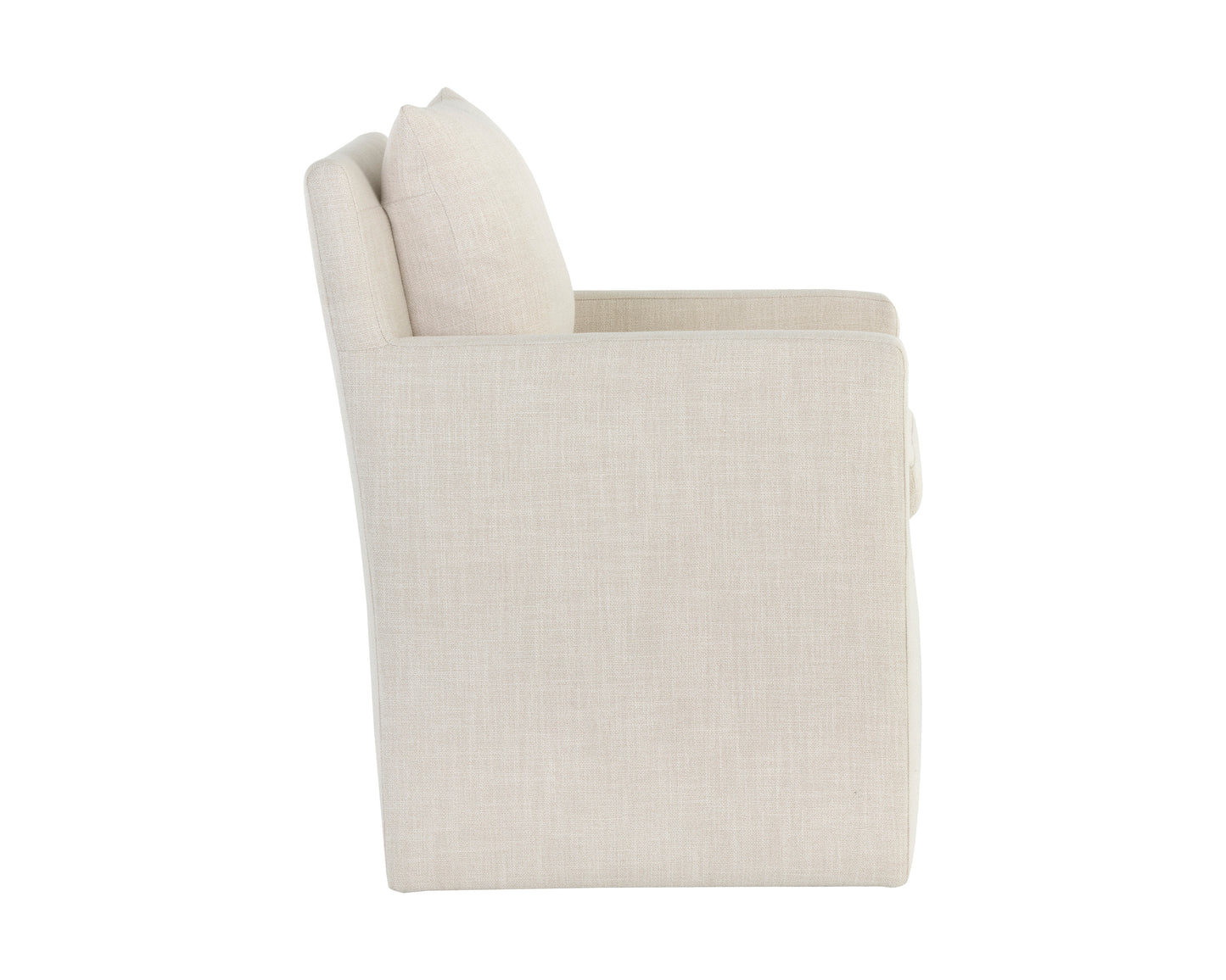 NAHLA GLENROSE WHEELED DINING ARMCHAIR - EFFIE LINEN