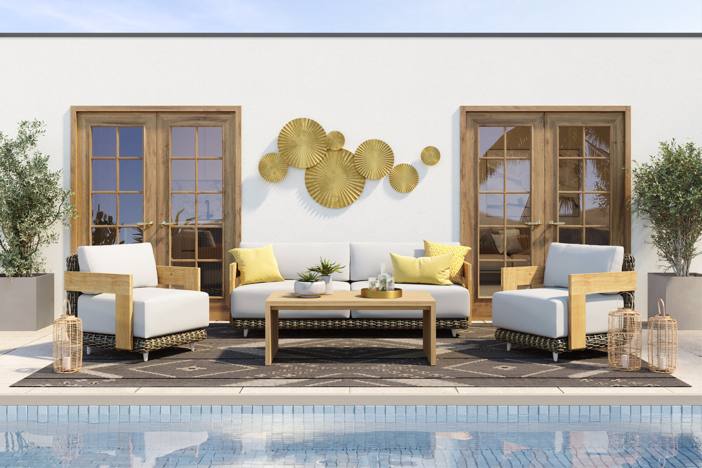 NAHLA ASANA HAND-WOVEN RUG - BLACK / TAN - 8' X 10'