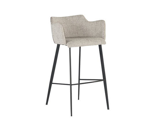 NAHLA GRIFFIN BARSTOOL - NOVEMBER GREY / BRAVO COGNAC