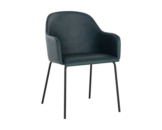 NAHLA HENSLEY DINING ARMCHAIR - DARK TEAL