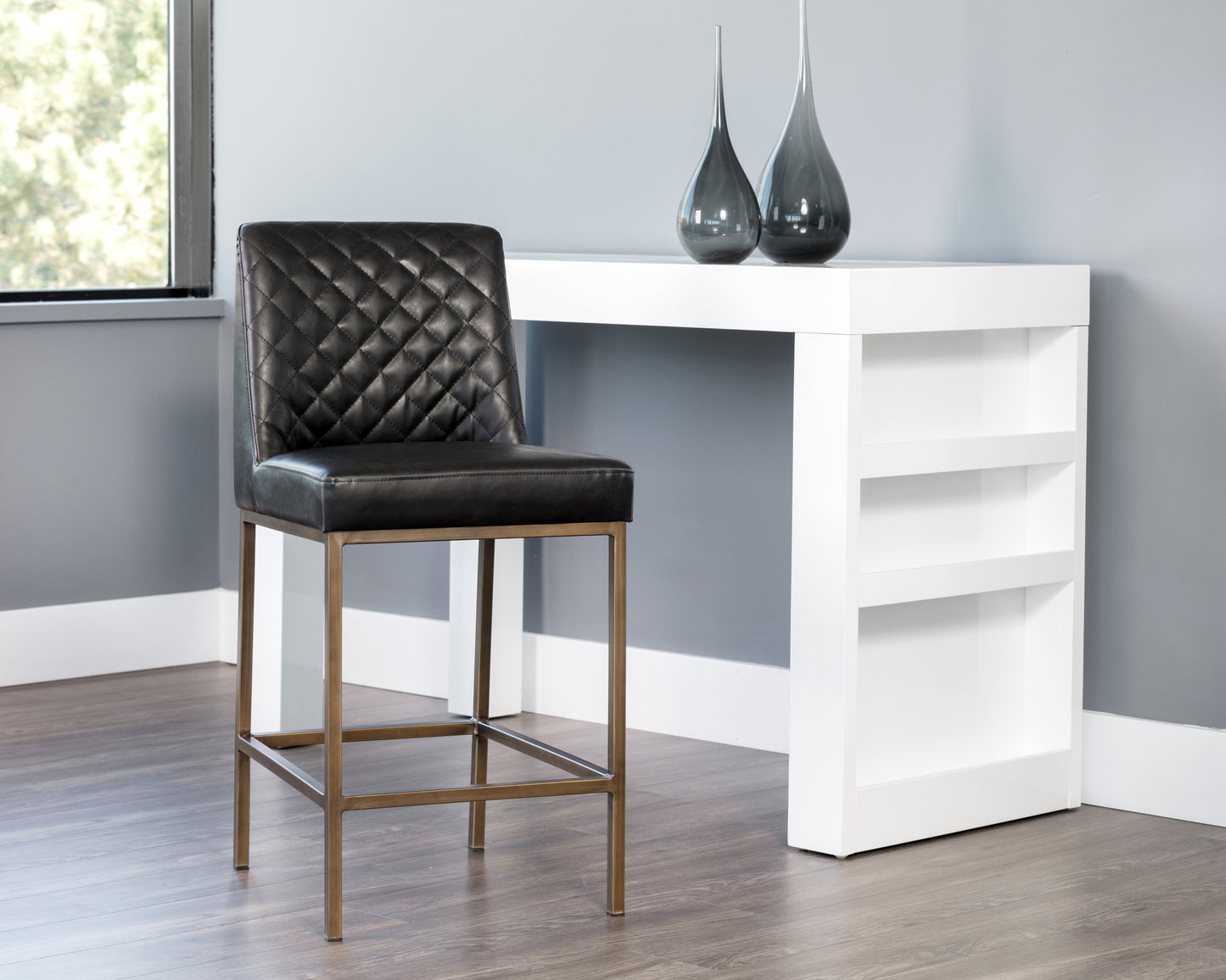 NAHLA LEIGHLAND COUNTER STOOL - COAL BLACK